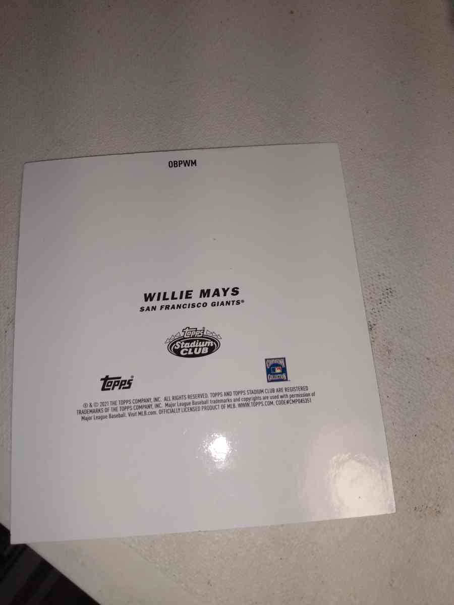 2021 stadium club Master photo Willie Mays