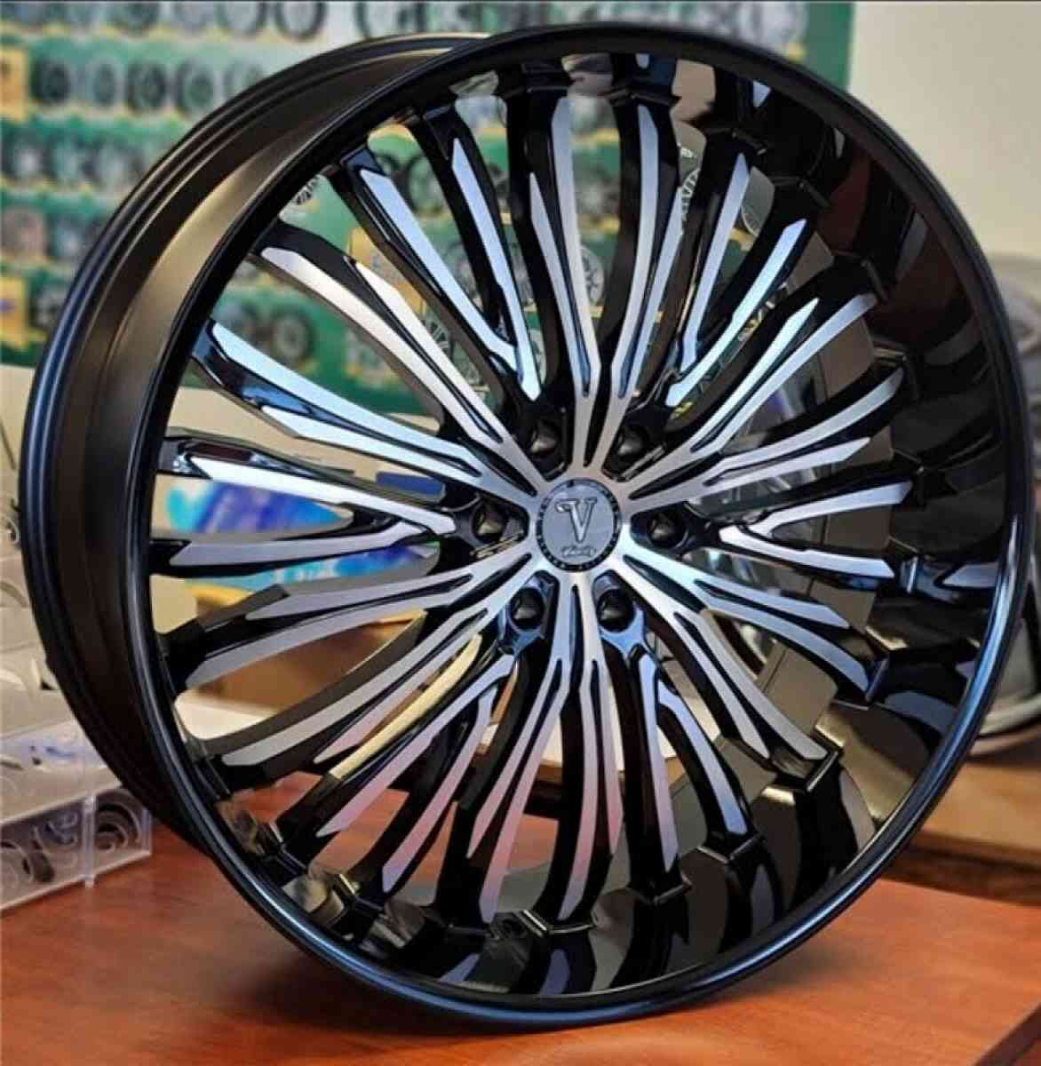 chrome black machine rims