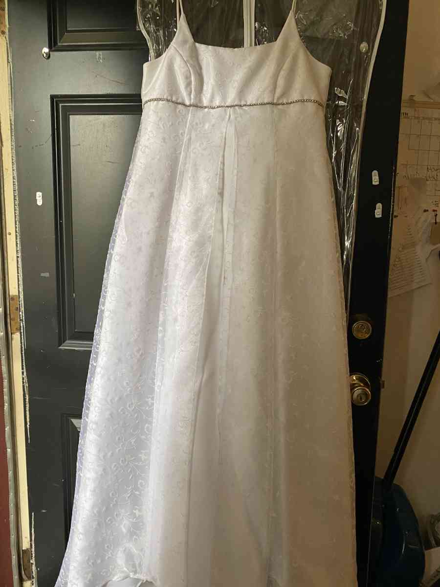 white wedding dress with Silver accents