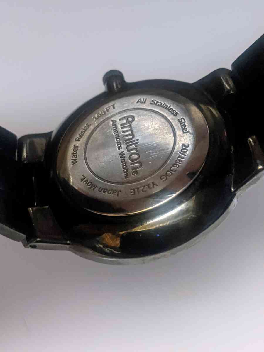 Armitron Mens Wrist Watch Black Stainless Stee201863DG Y121E