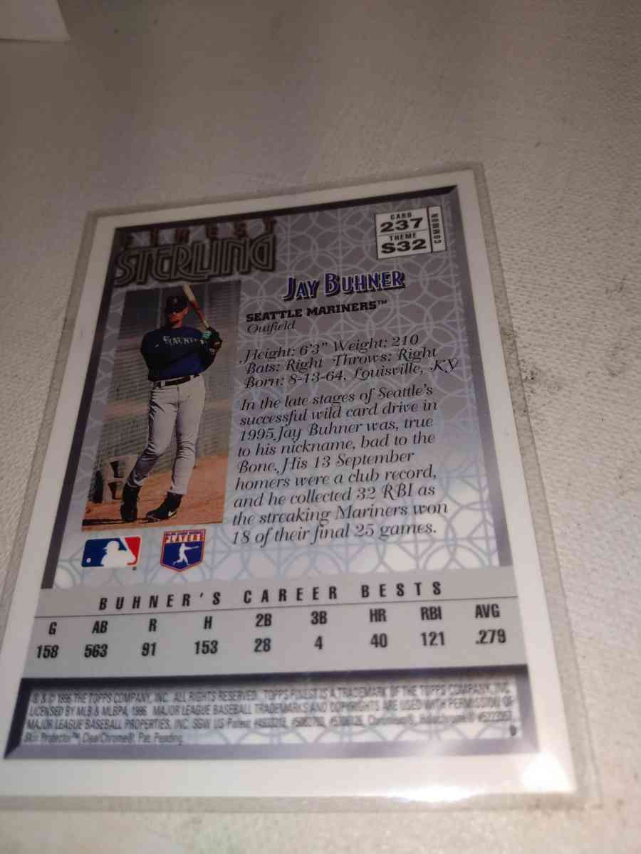 1996 Topps finest Sterling Jay buhner