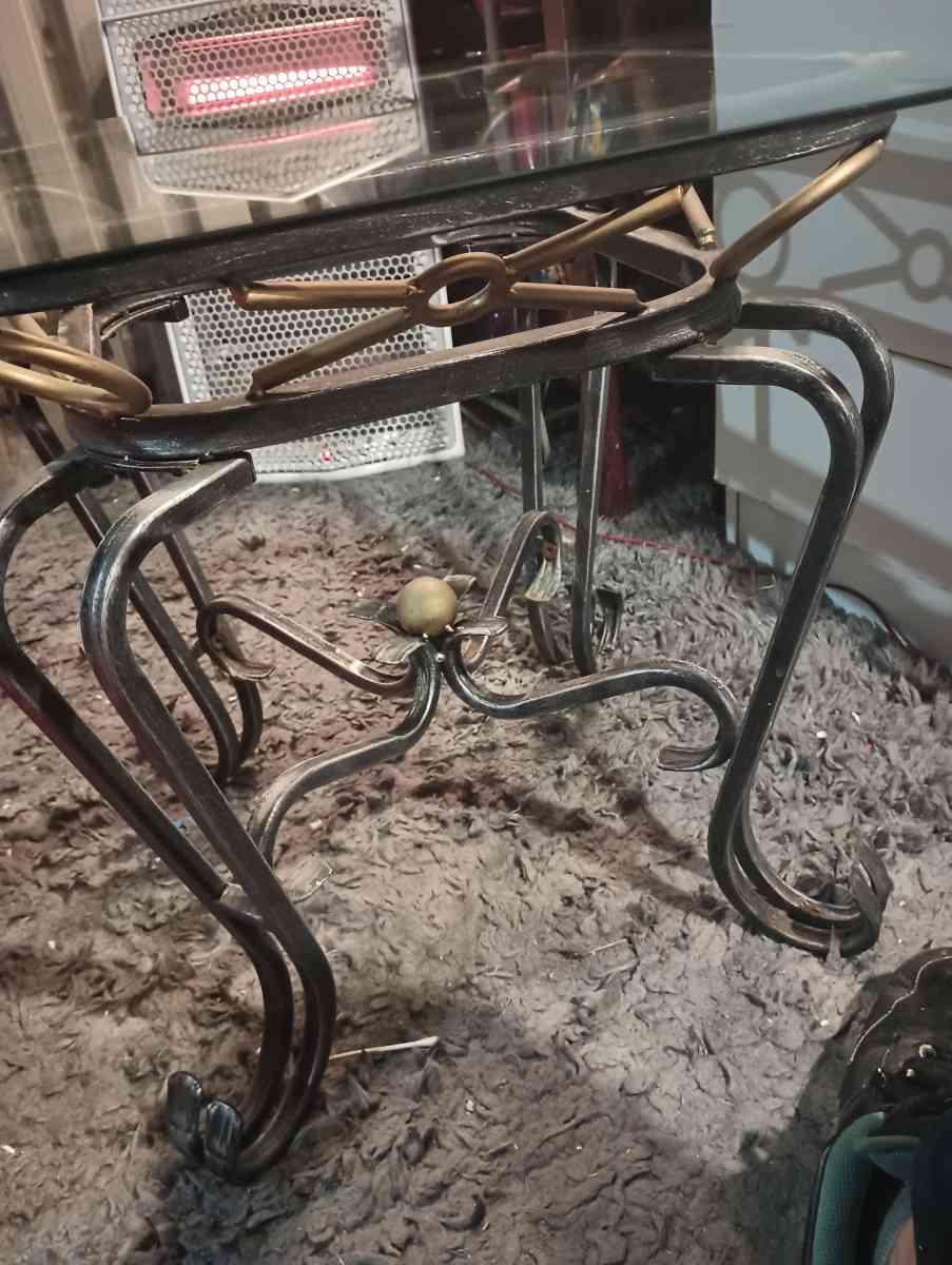 Wrought Iron Square Side Coffee Table