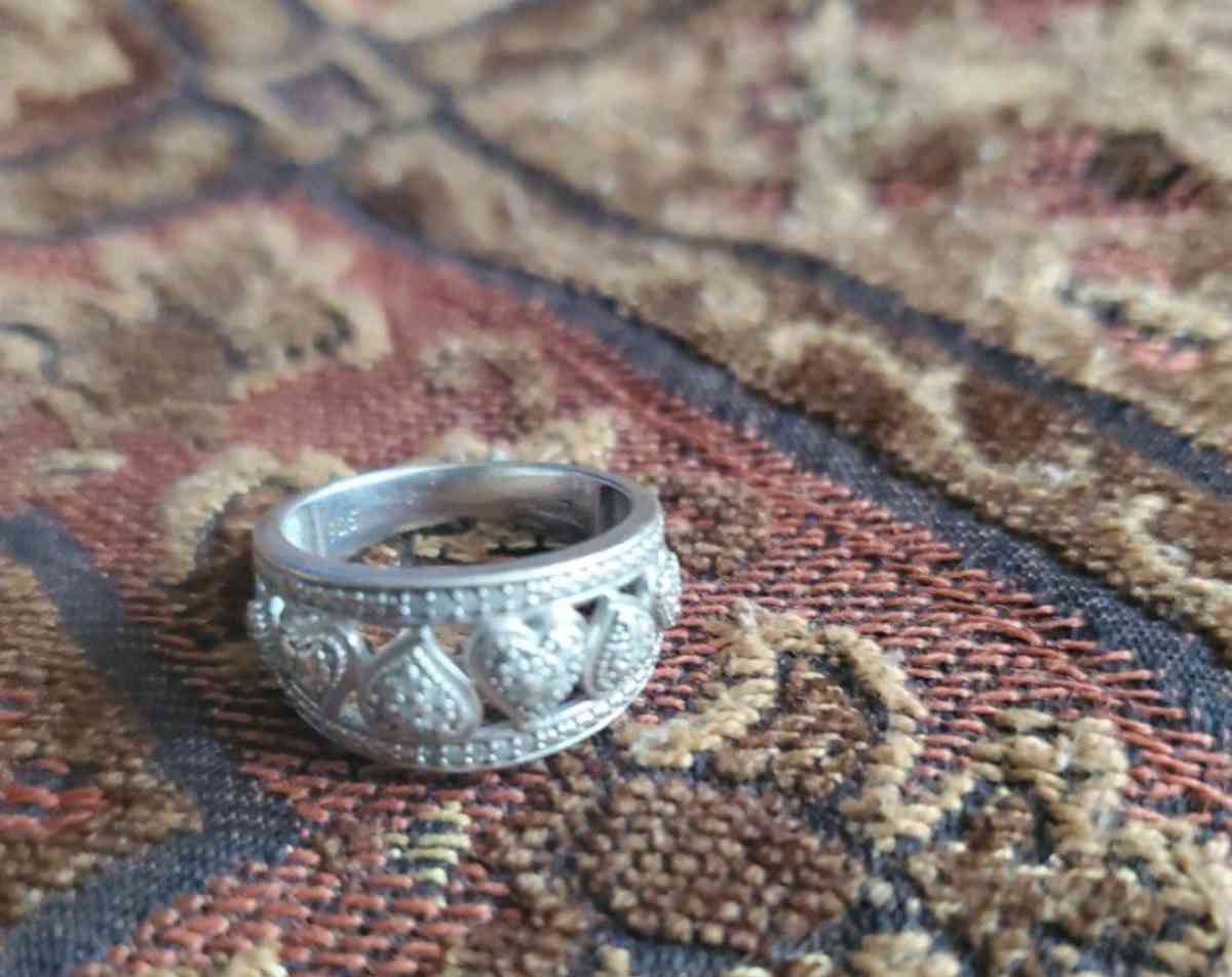 Sterling Silver And White Diamond Ring