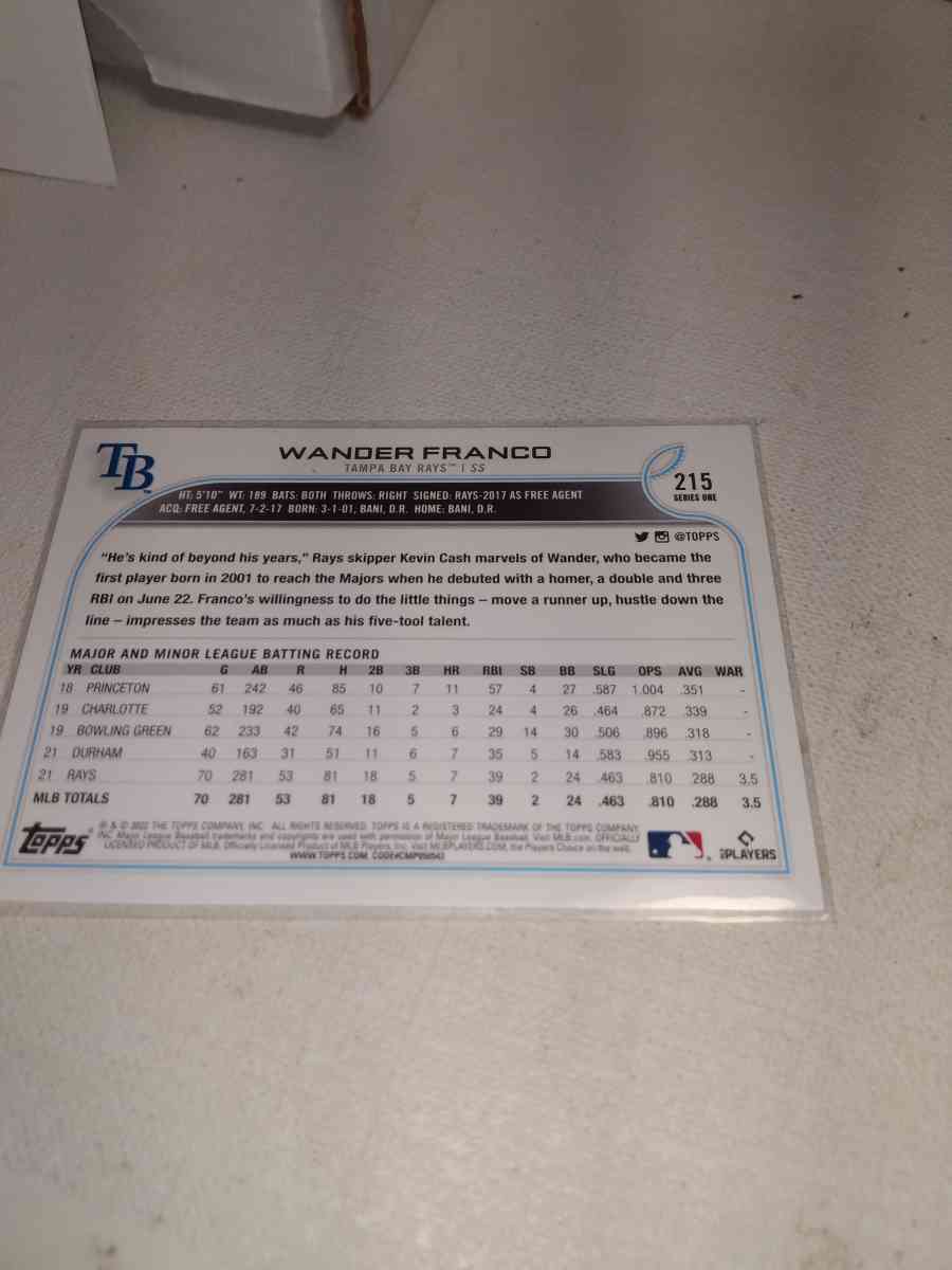 Topps 2022 rookie Gold cup winner Wanda Franco