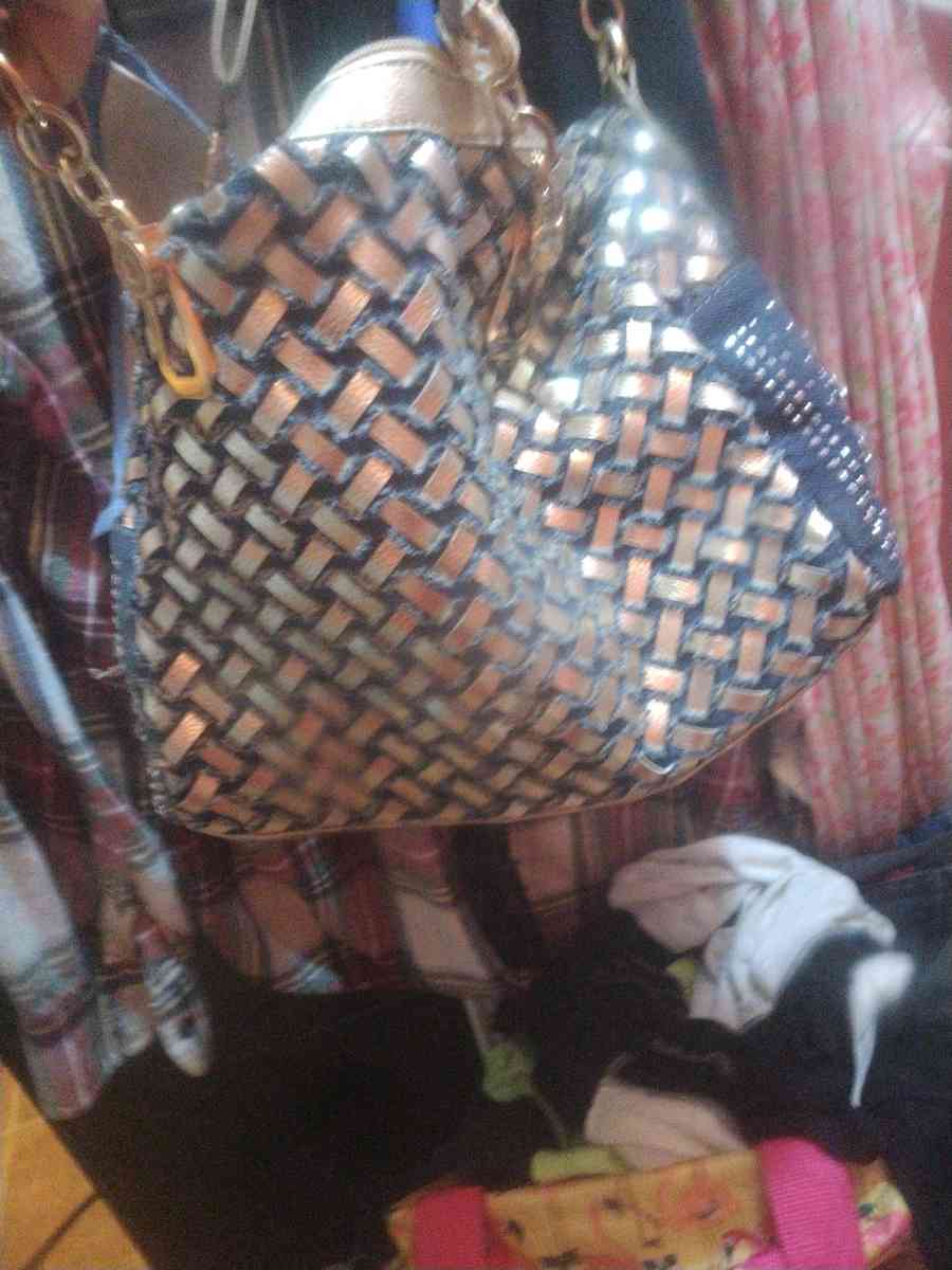 blue jean bejeweled womans hat and purse