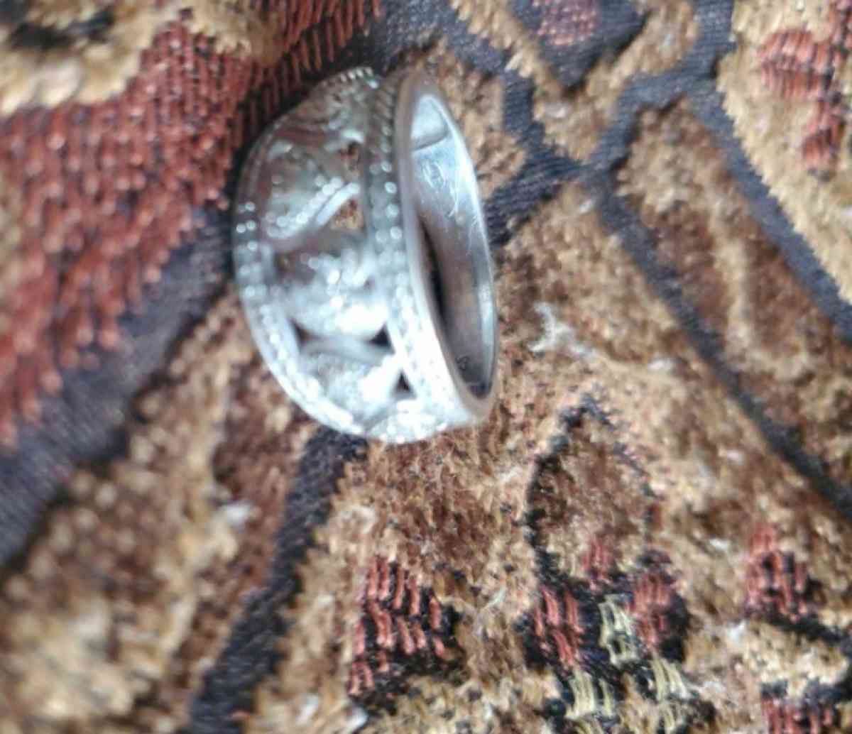 Sterling Silver And White Diamond Ring