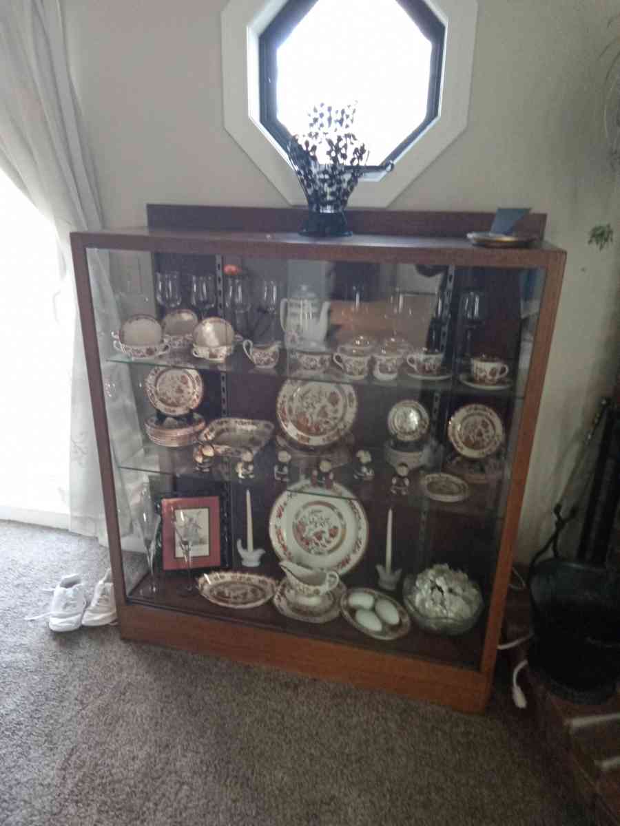 100 year old Spode Indian Tree China and cabinet