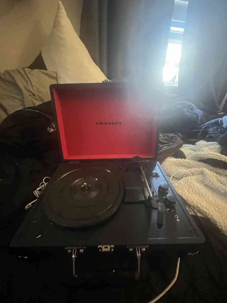 blue tooth record player with power cord