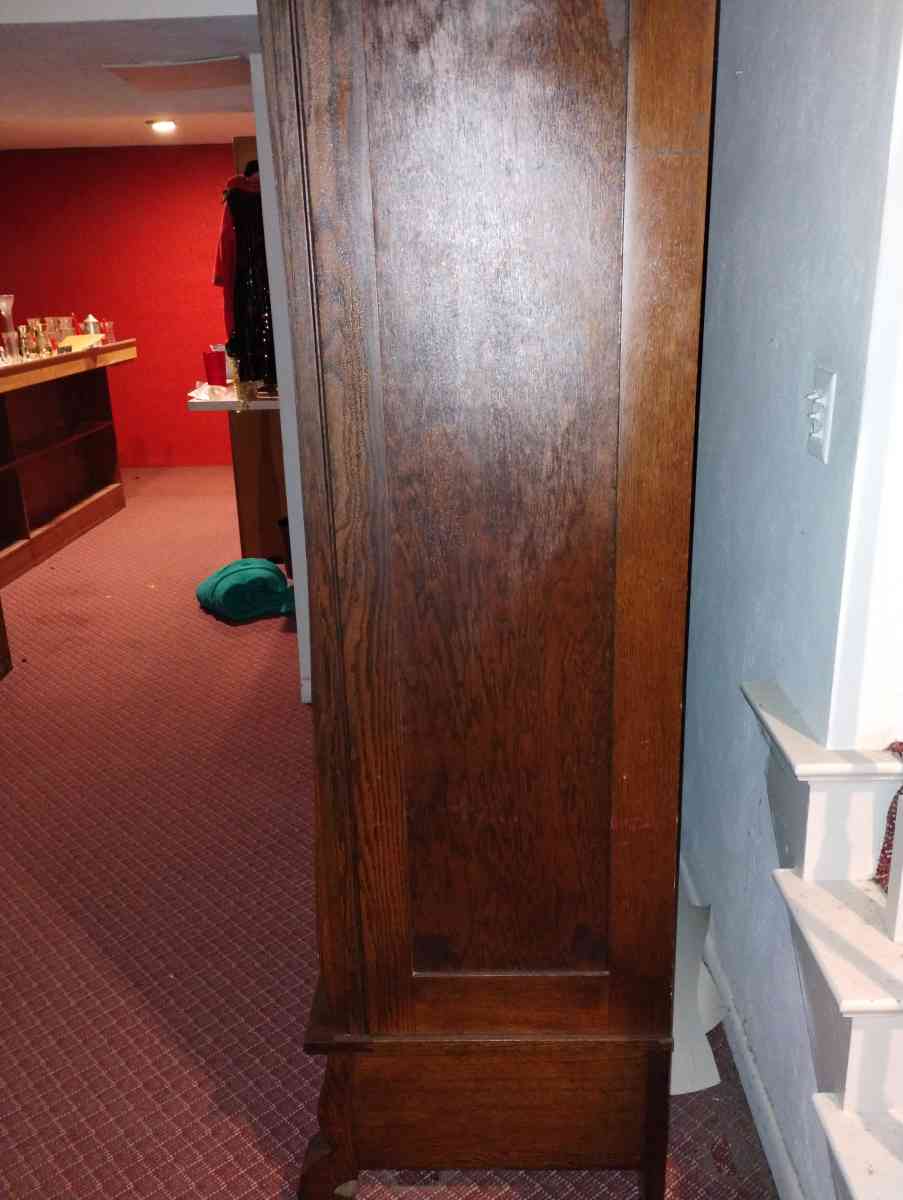 solid tiger oak display cabinet