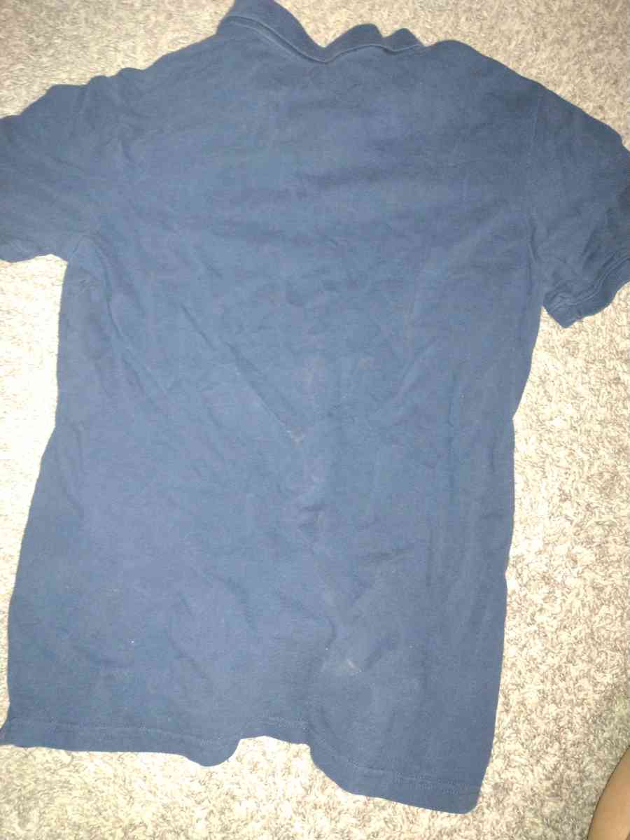 blue polo shirt