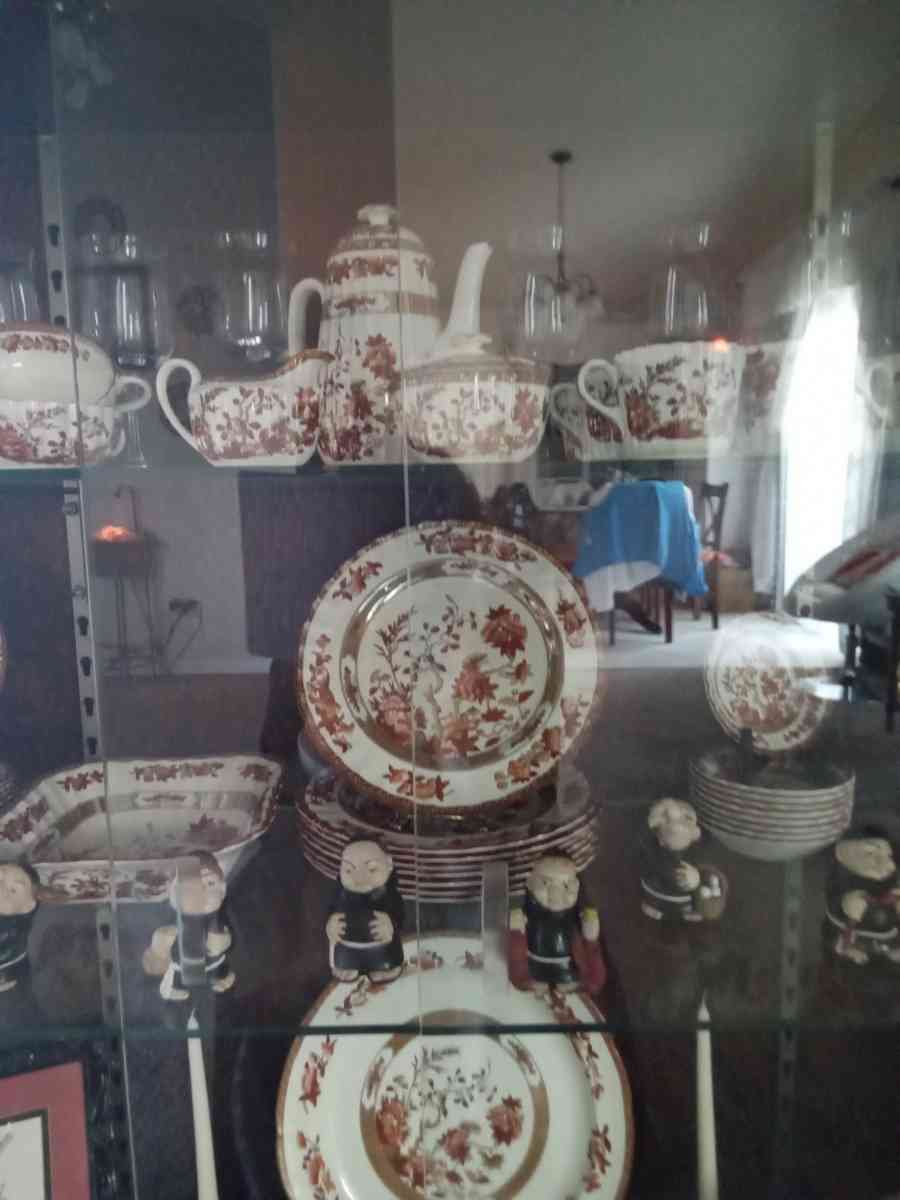 100 year old Spode Indian Tree China and cabinet