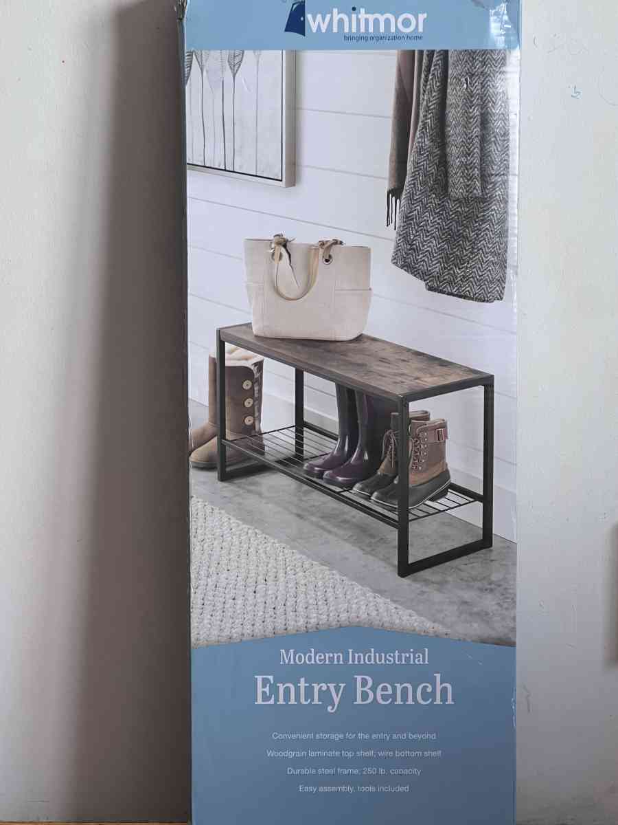Whitmor Modern Industrial Entryway Bench