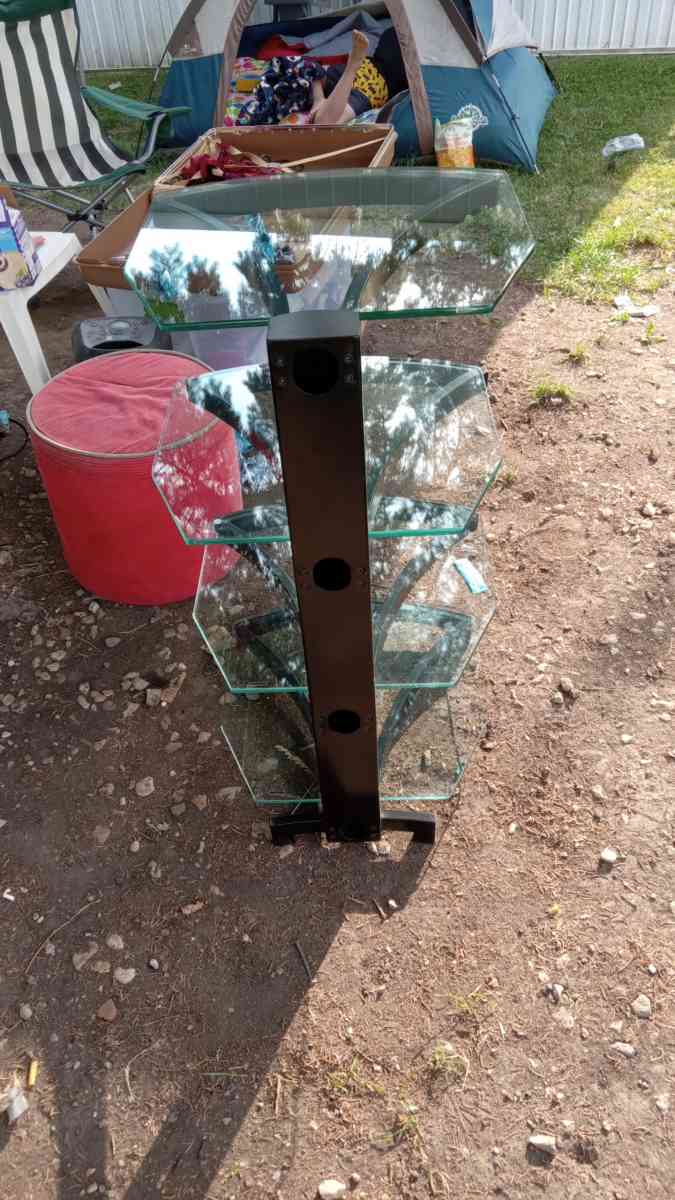 4 Floating Glass Shelves TV Console
