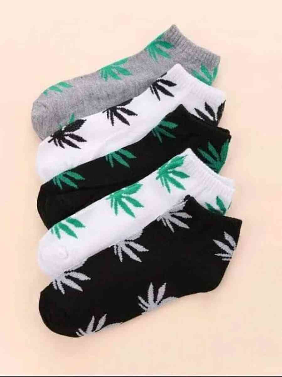 Leaf Print Best Ankle Socks 5prs New