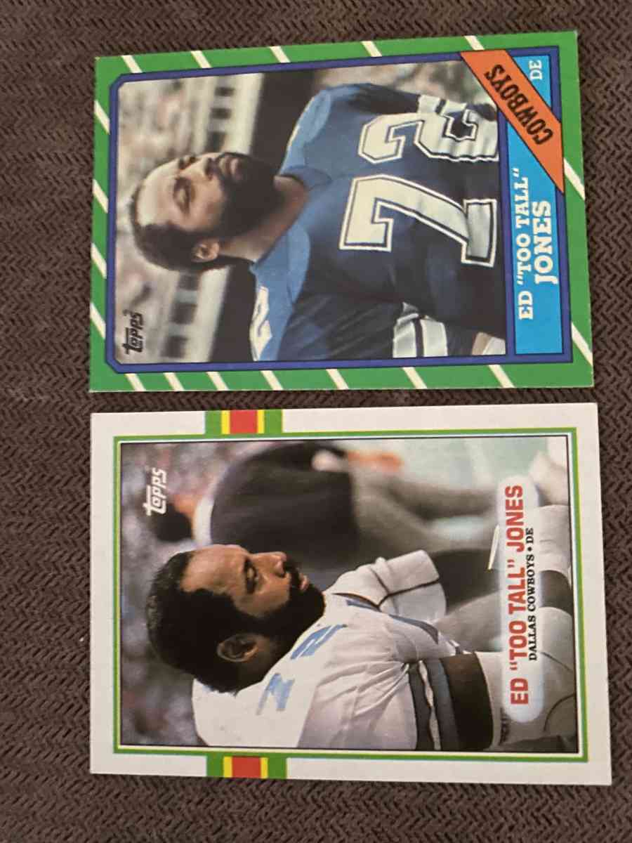 Ed too tall jones football cards 2 cards total