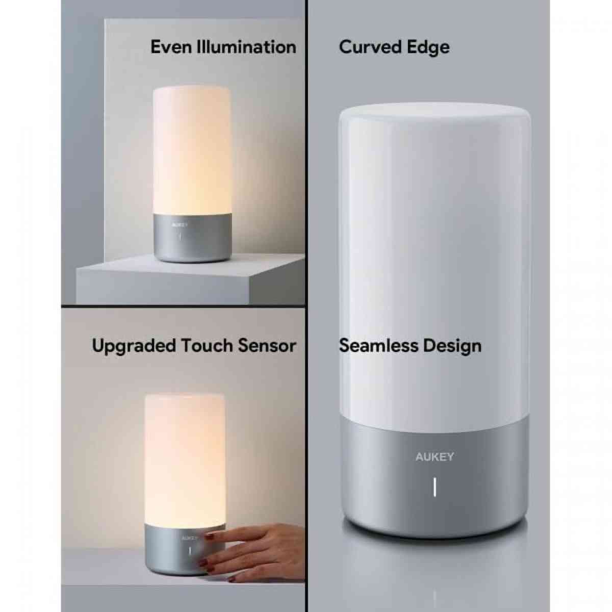Table Lamp Touch Sensor Bedside Lamp with Color Changing RGB