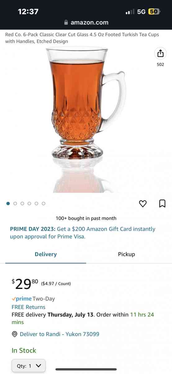 6 piece Glass Tea Set