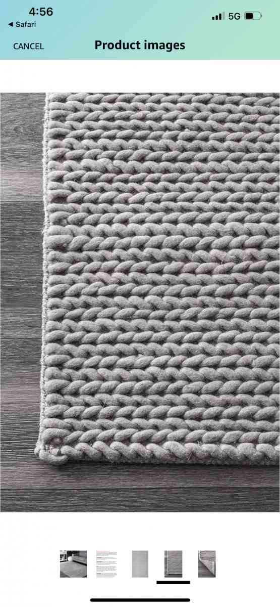 Braided Wool Area Rug 5x8