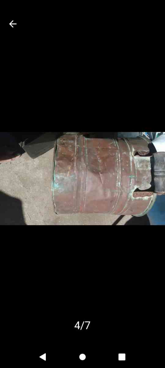 primitive antique copper boiler wash basin
