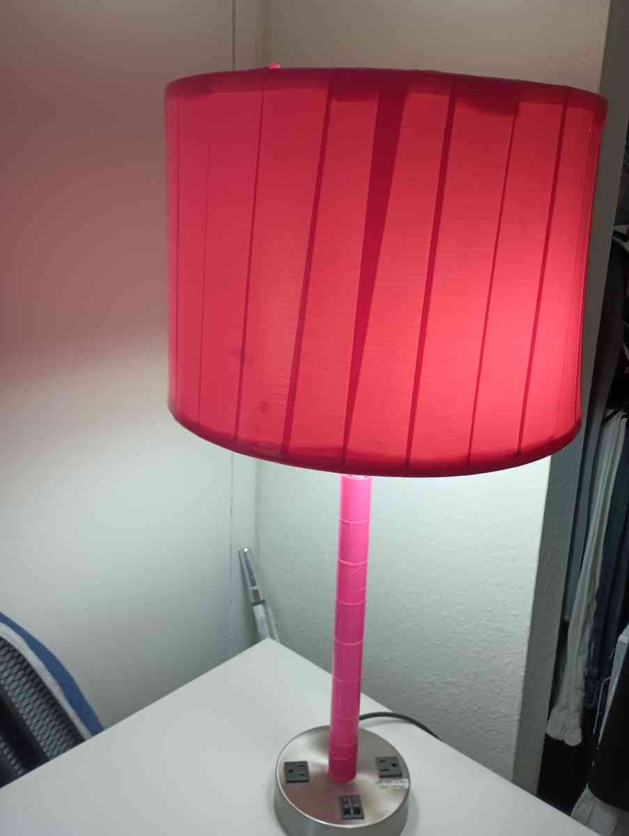 pink and chrome lamp
