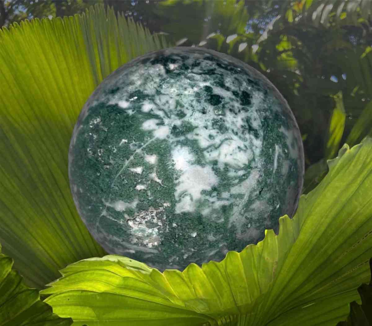Moss Agate Crystal Sphere