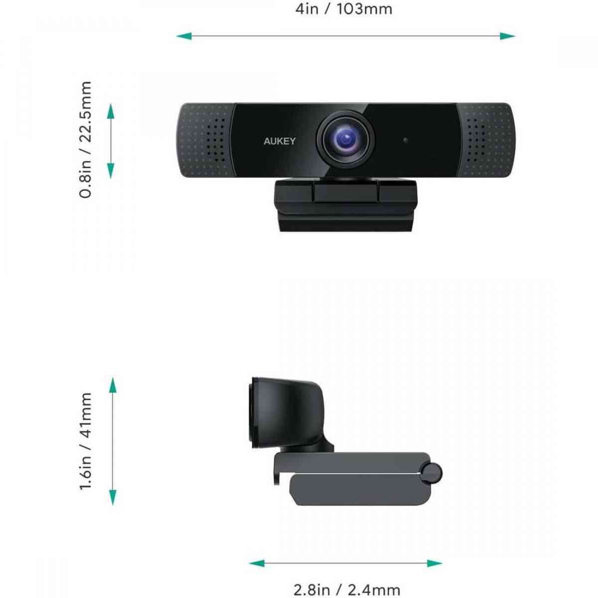 1080P Webcam w Dual Noise Reduction Stereo Microphones