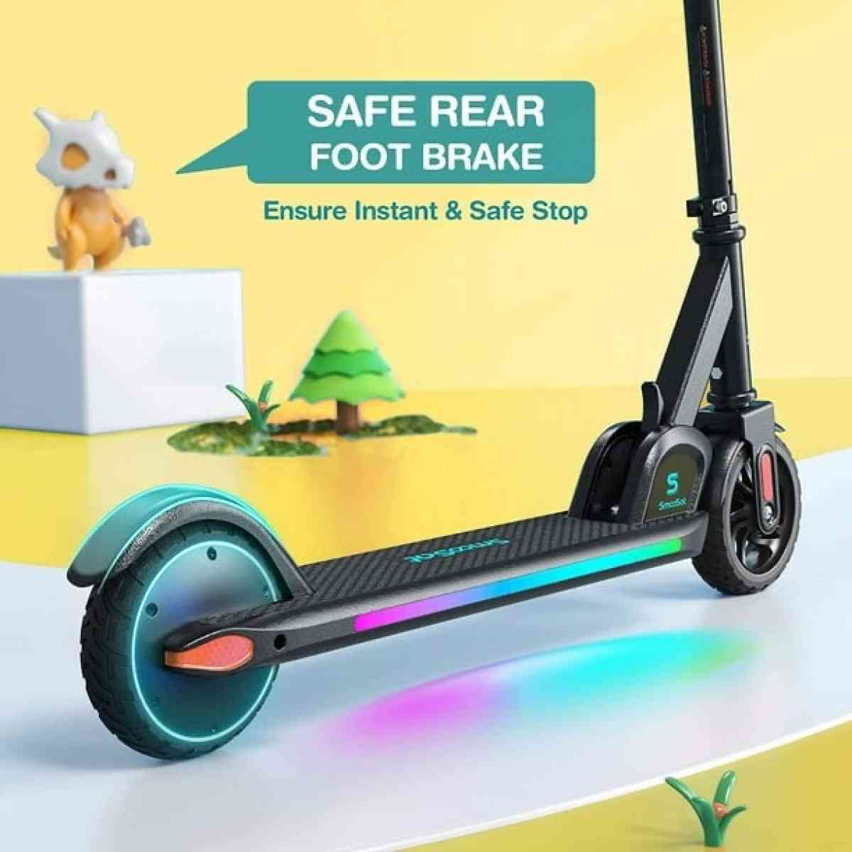 Foldable Electric Scooter for Kids 3 Speeds and Adjustable H