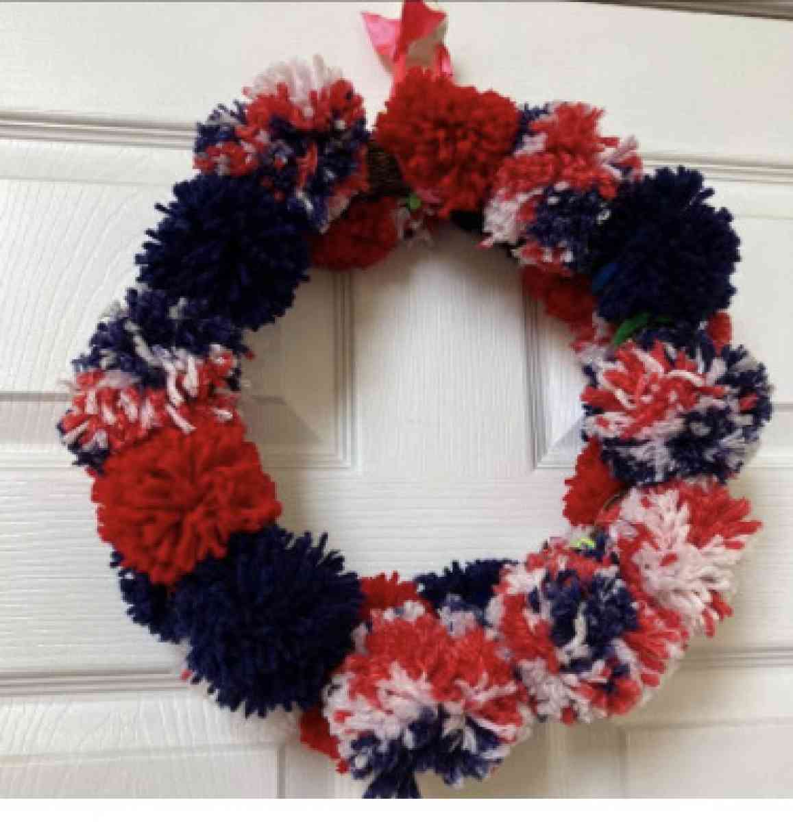 Homemade Pom Pom Wreath Cash Only Pick up in Lagrange