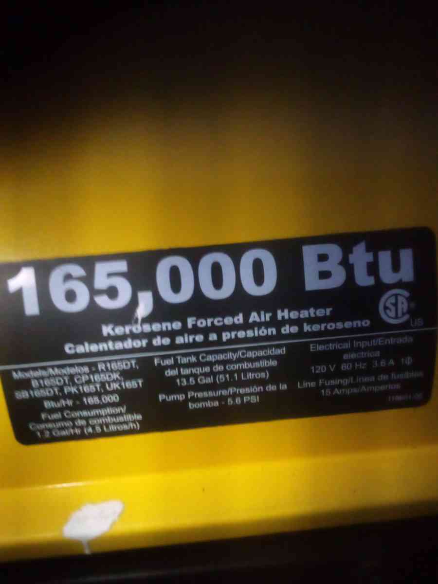 master kerosene forced air heater