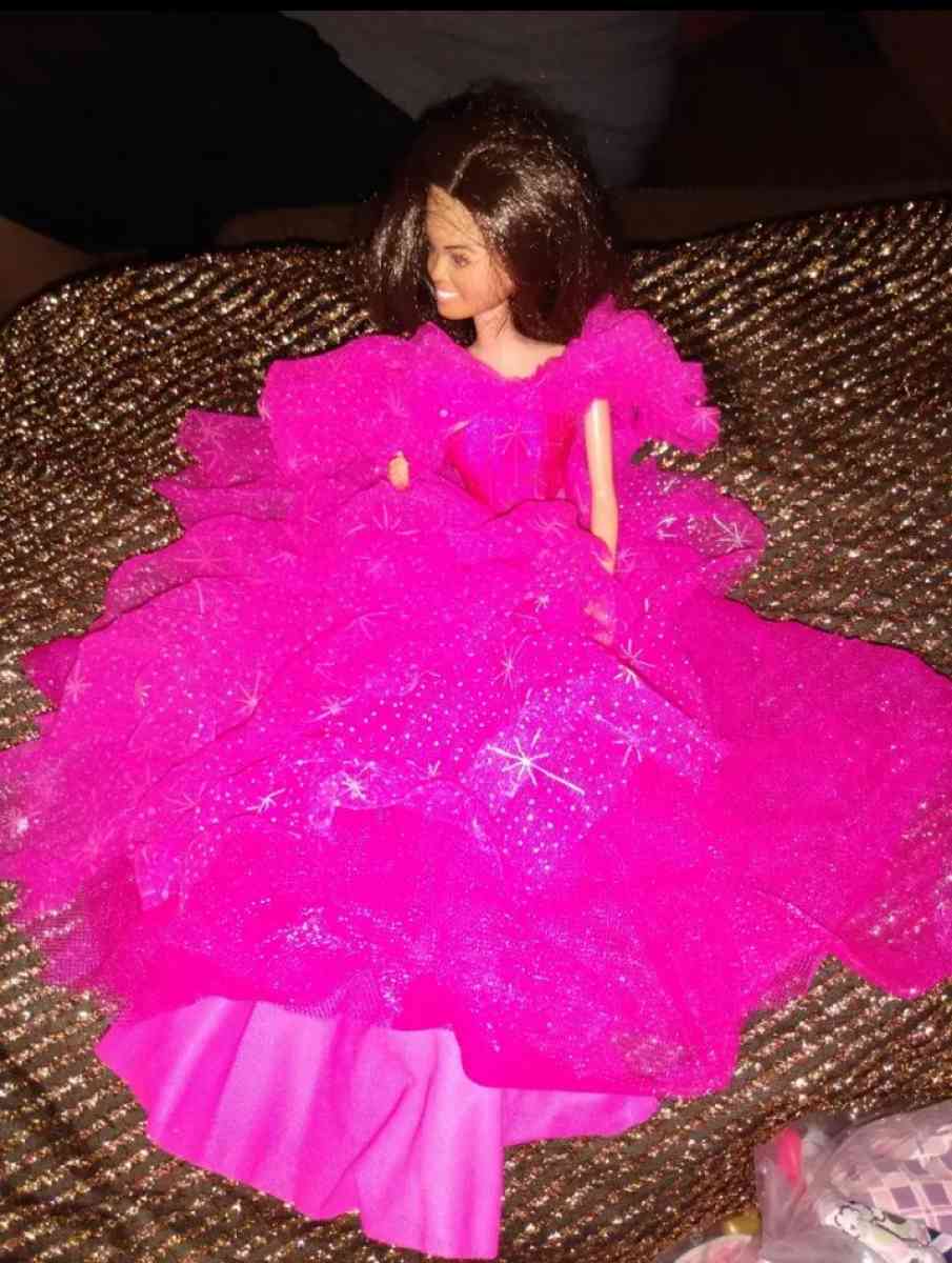 vintage Holiday Barbie in beautiful pink dress