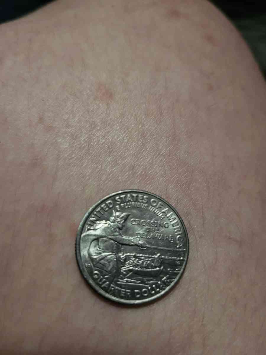 United States of America crossing the Delaware quarter
