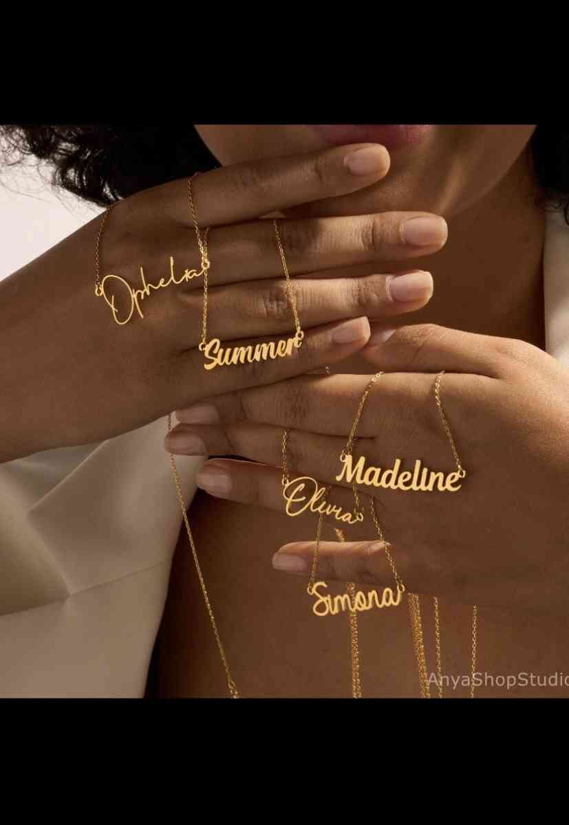 custom gold plated name necklaces