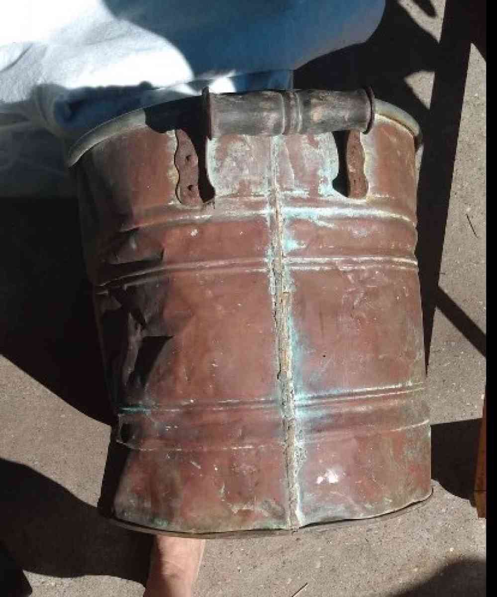 vintage primitive copper wash tub basin