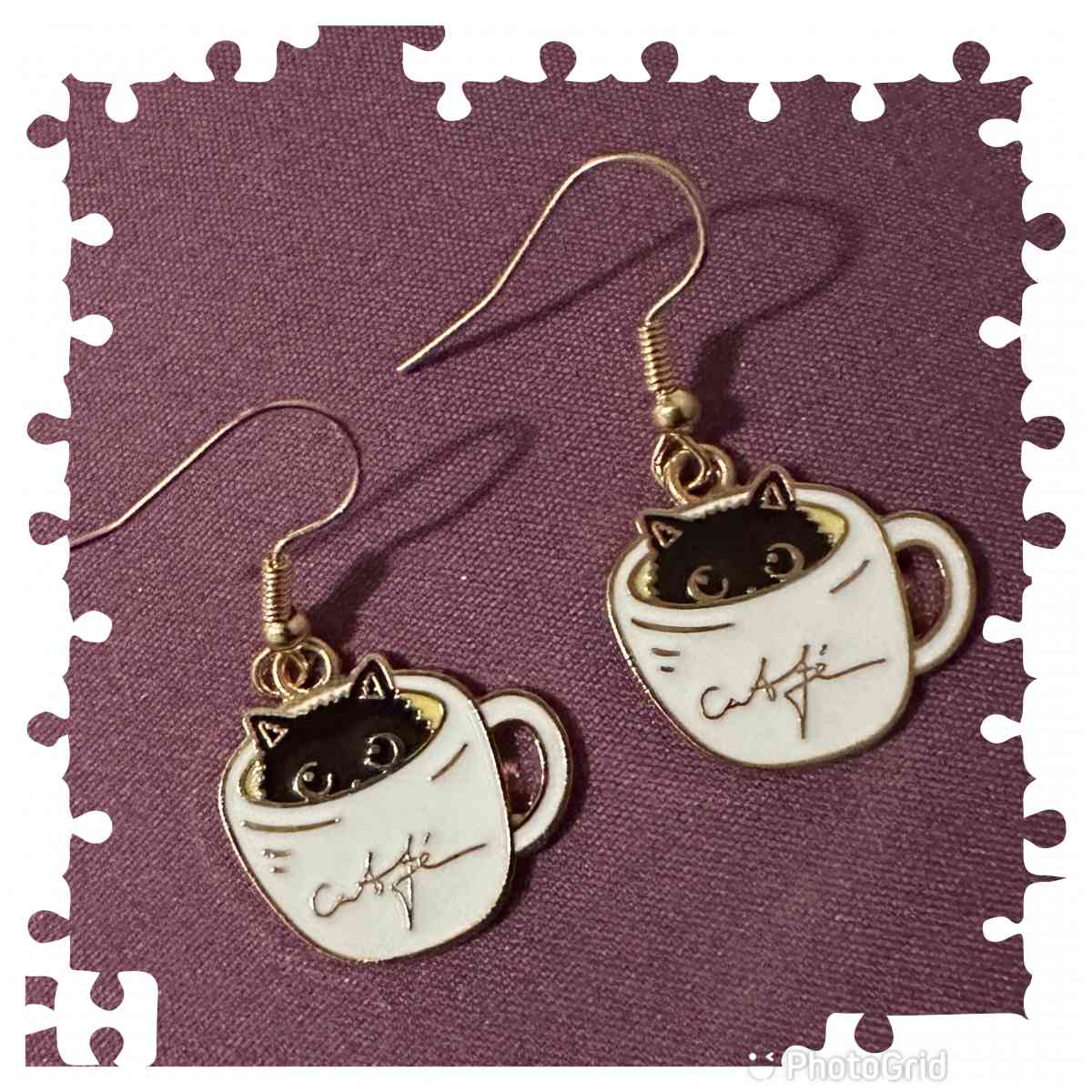 Tea Cup Cat Earrings