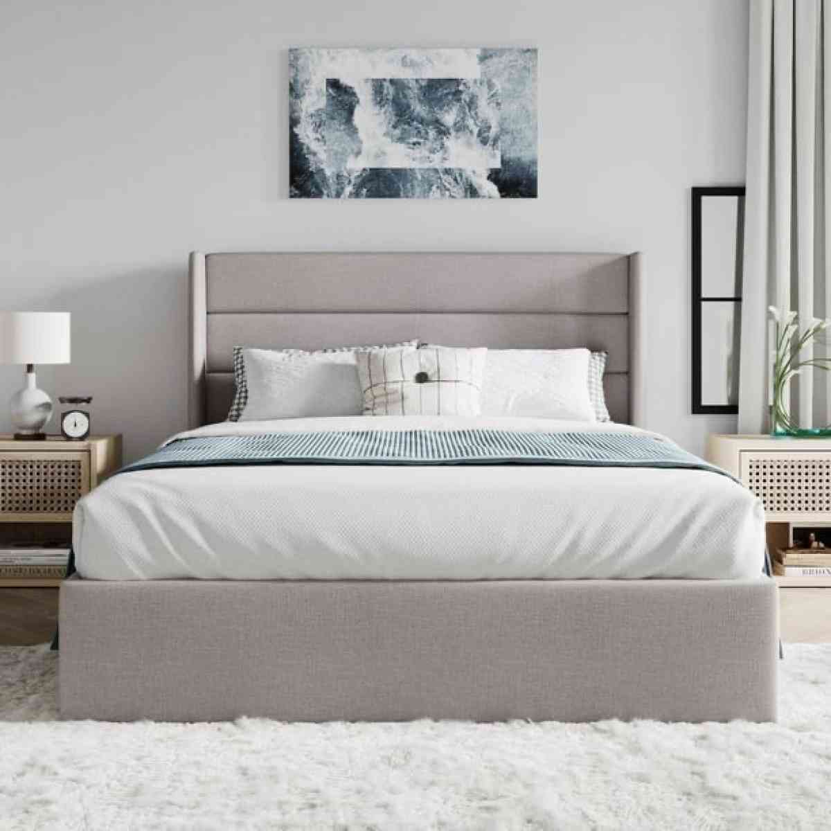 full Size120Full Size Lift Up Platform Bed Frame with Uphols