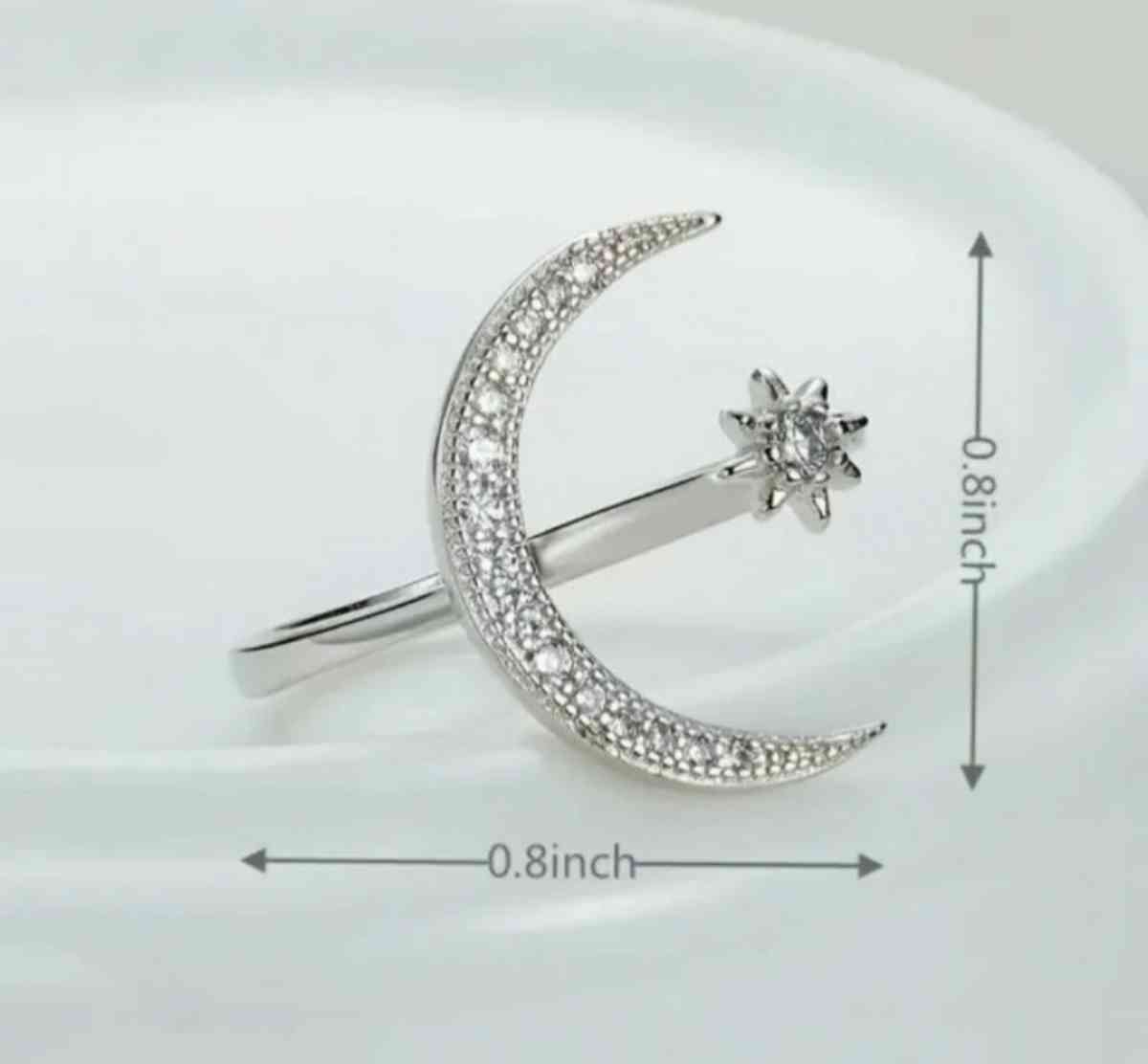 Star And Moon Minimalist Ring