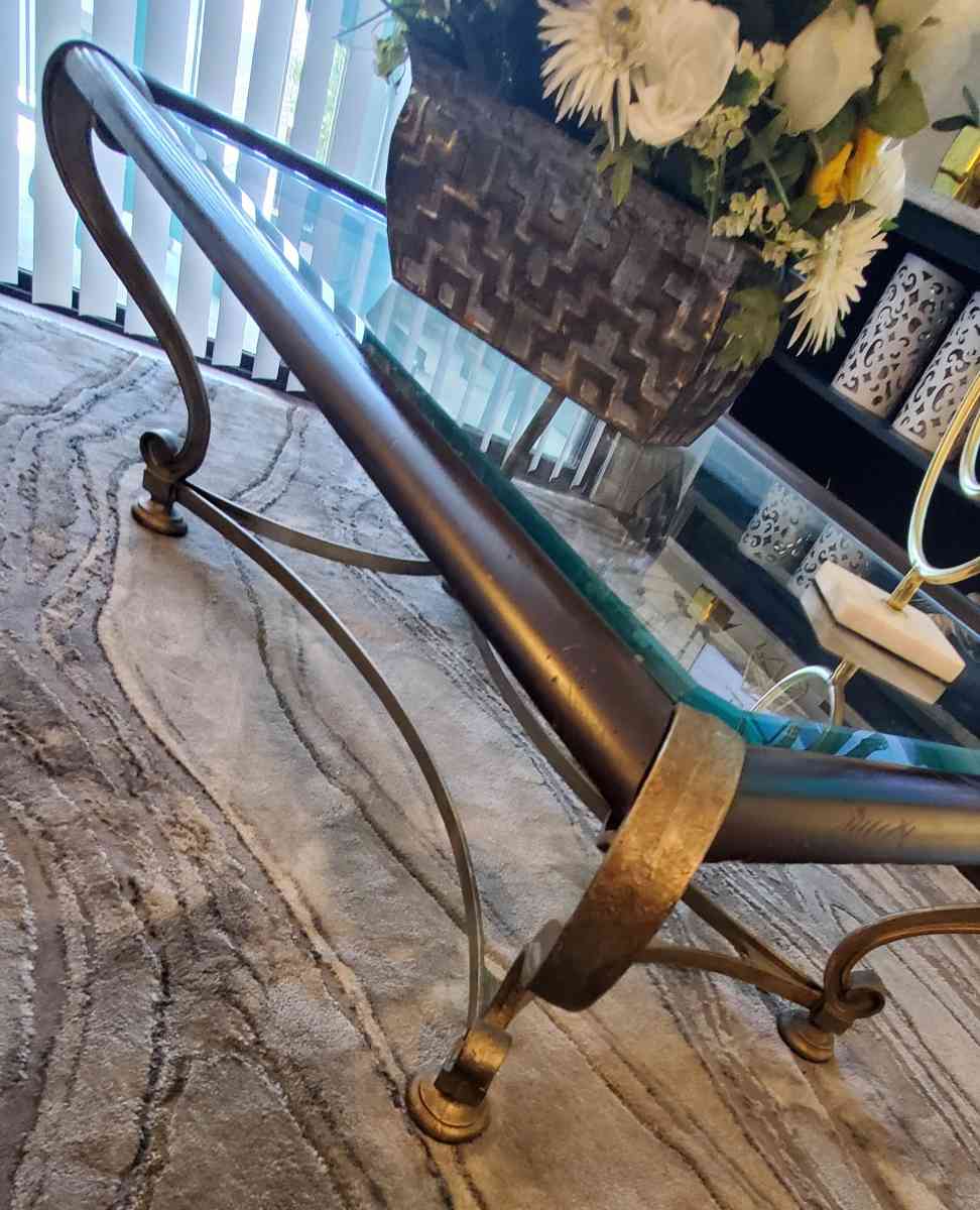 Glass top coffee table