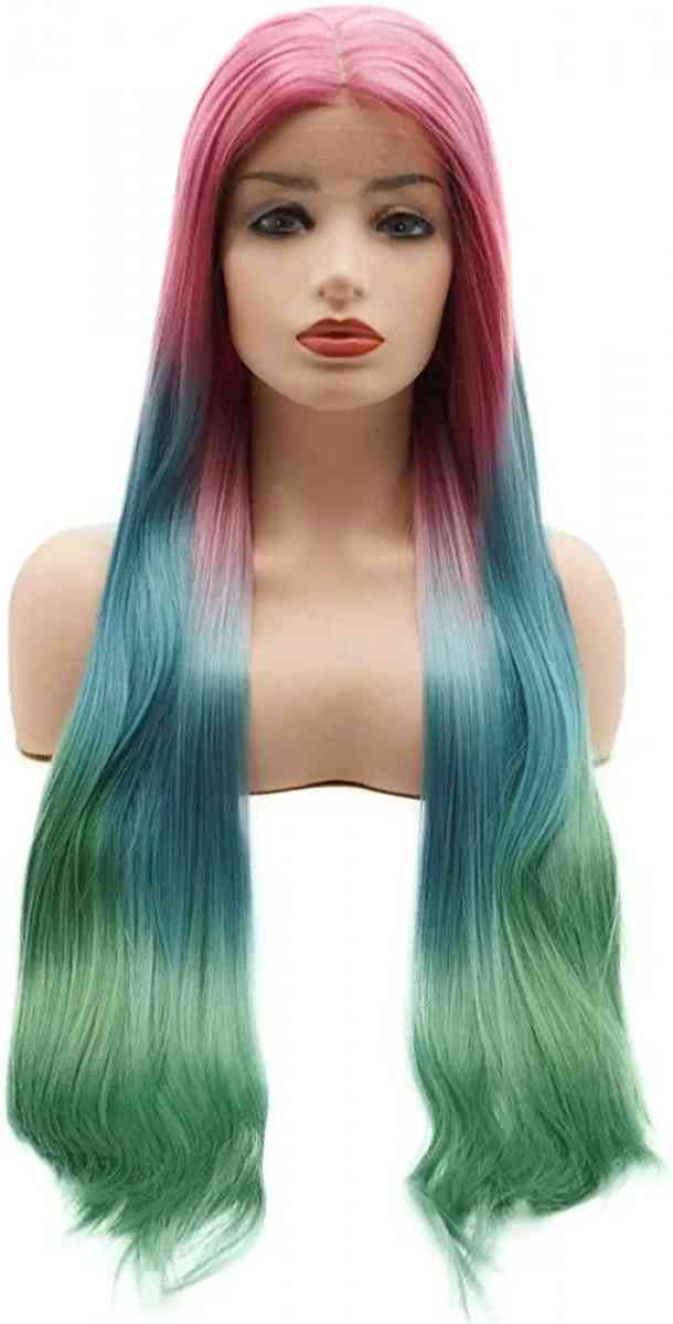 Rainbow Straight Lace Front Wig