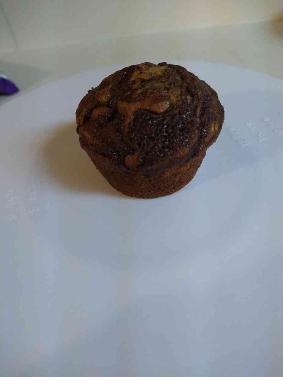 Banana chocolate swirl muffin
