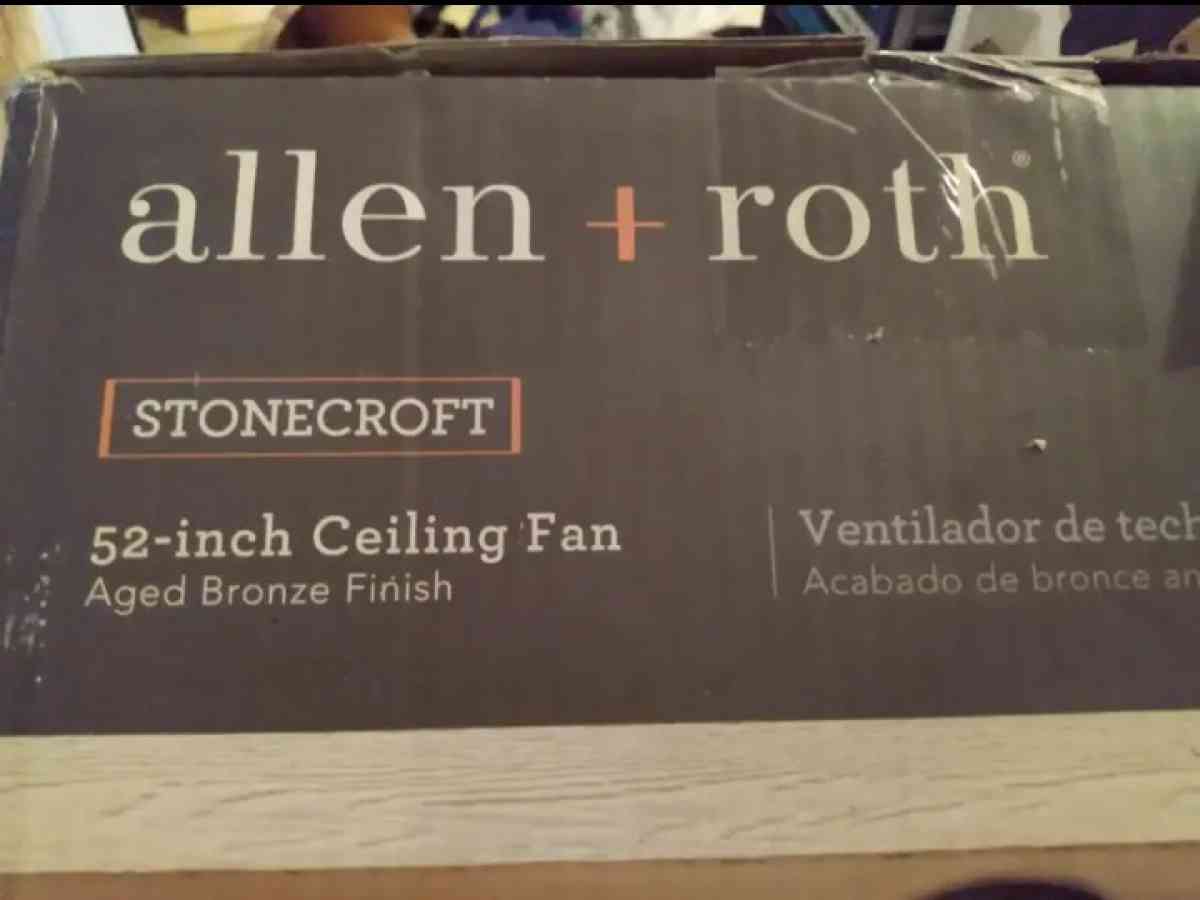beautiful brand new in box Allen Roth 52 bronze ceiling fan