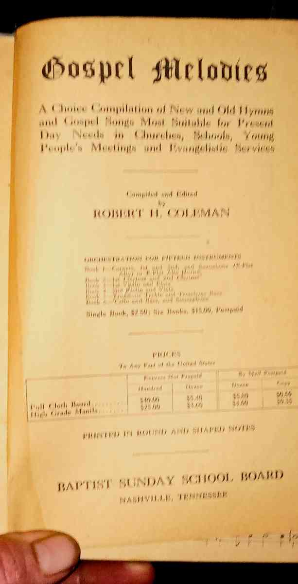 1928 GOSPEL MELODIES song book