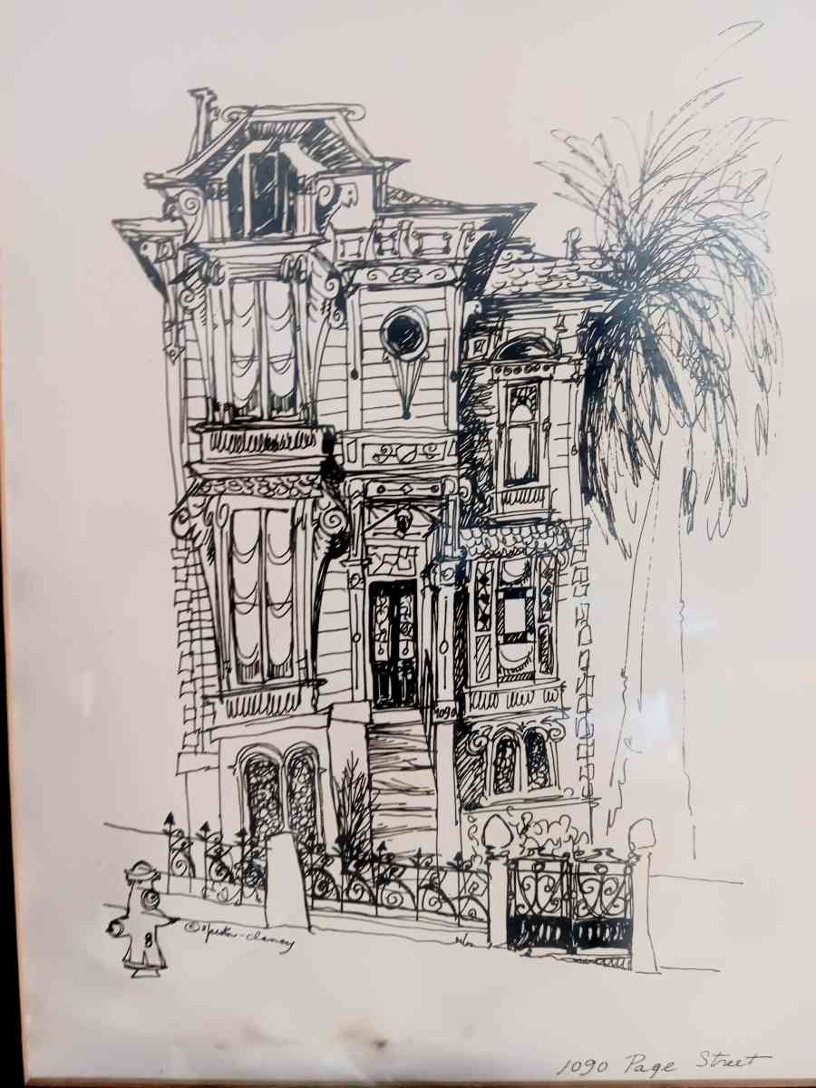 architectrial original sketch signed and professionally feam