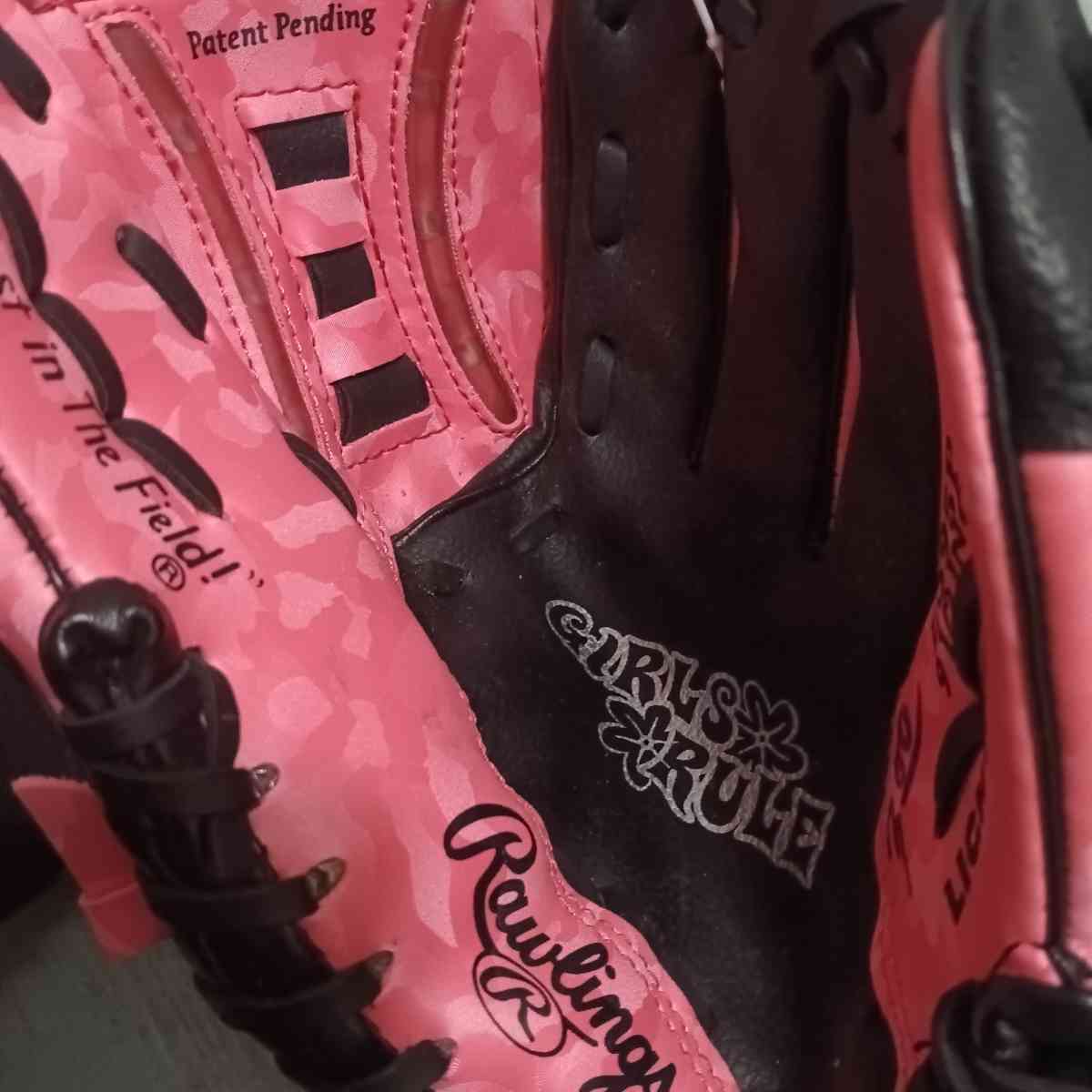 pink softball glove