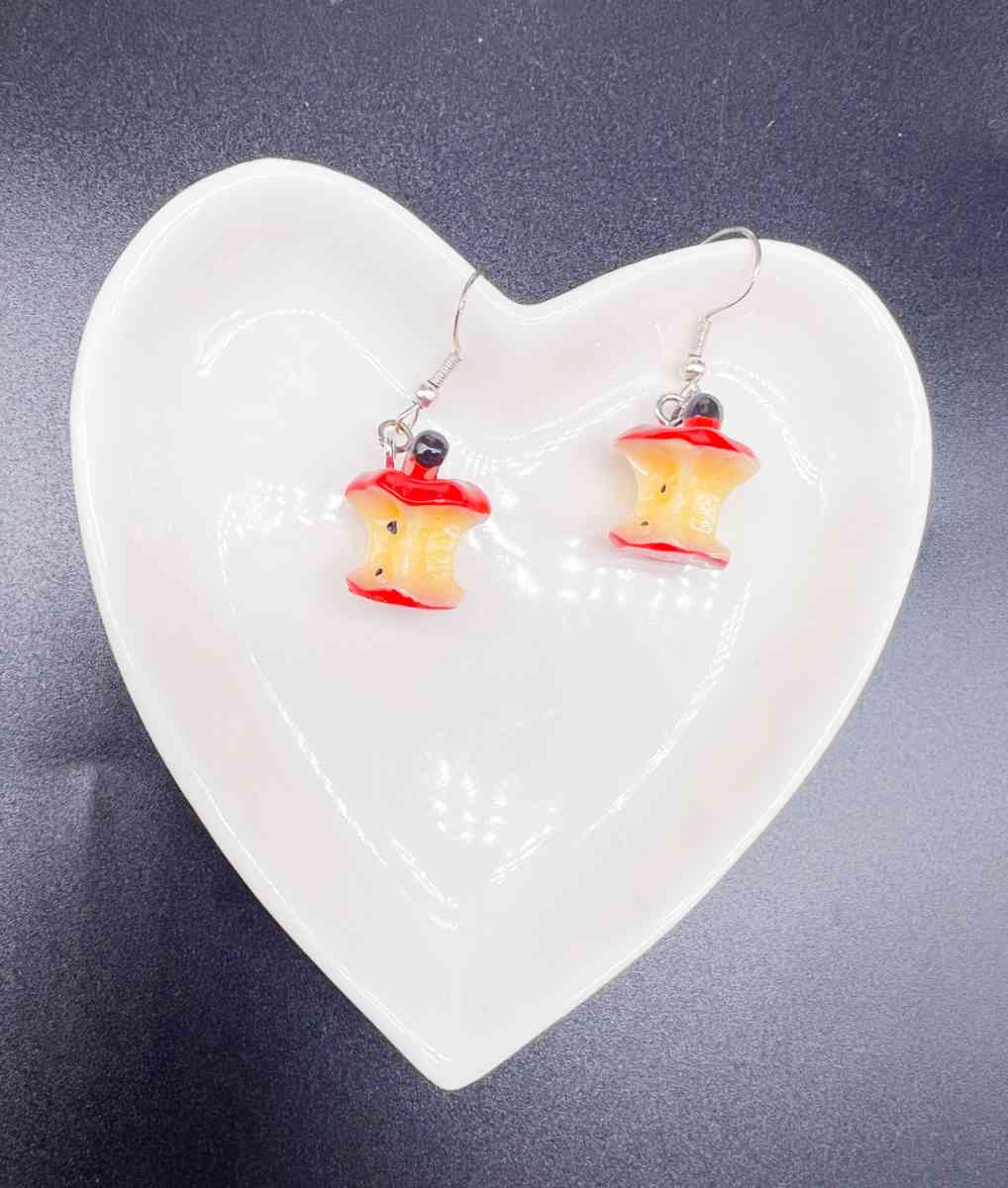 Cute Apple Core Earrings