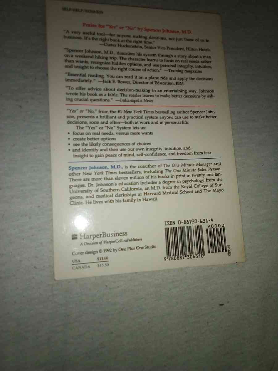 yes or no guide to better decisions 1993