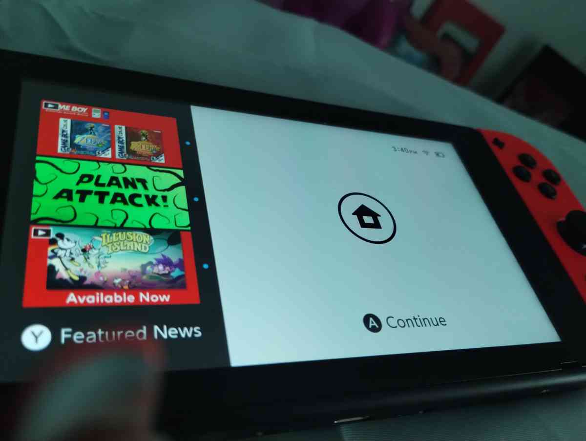 Nintendo switch neon red and blue and accessories