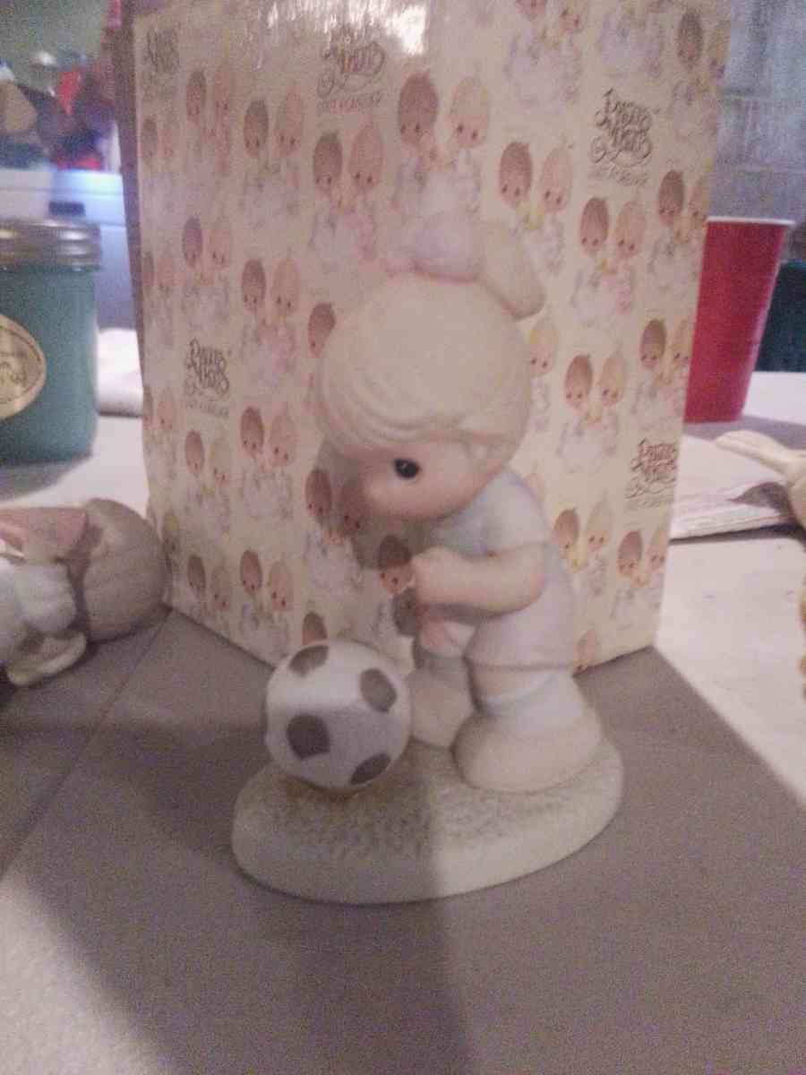 precious moments figurines vintage girl soccer