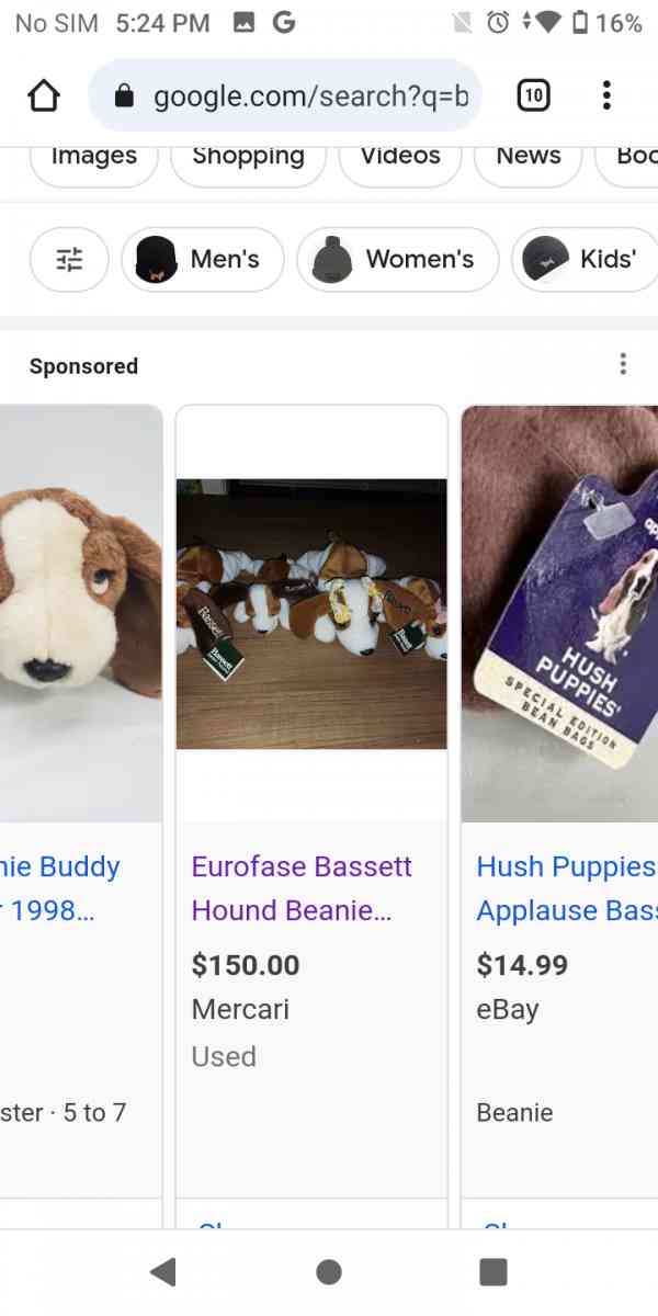Bassett bean hounds set in plastic an carrying case
