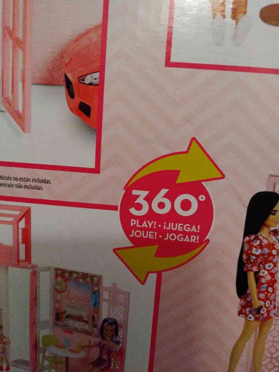 brand new Barbie fold and go play set barbie included