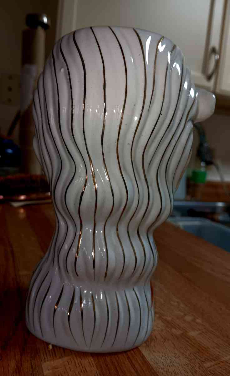 vintage 13 in porcelain painted female beauty head